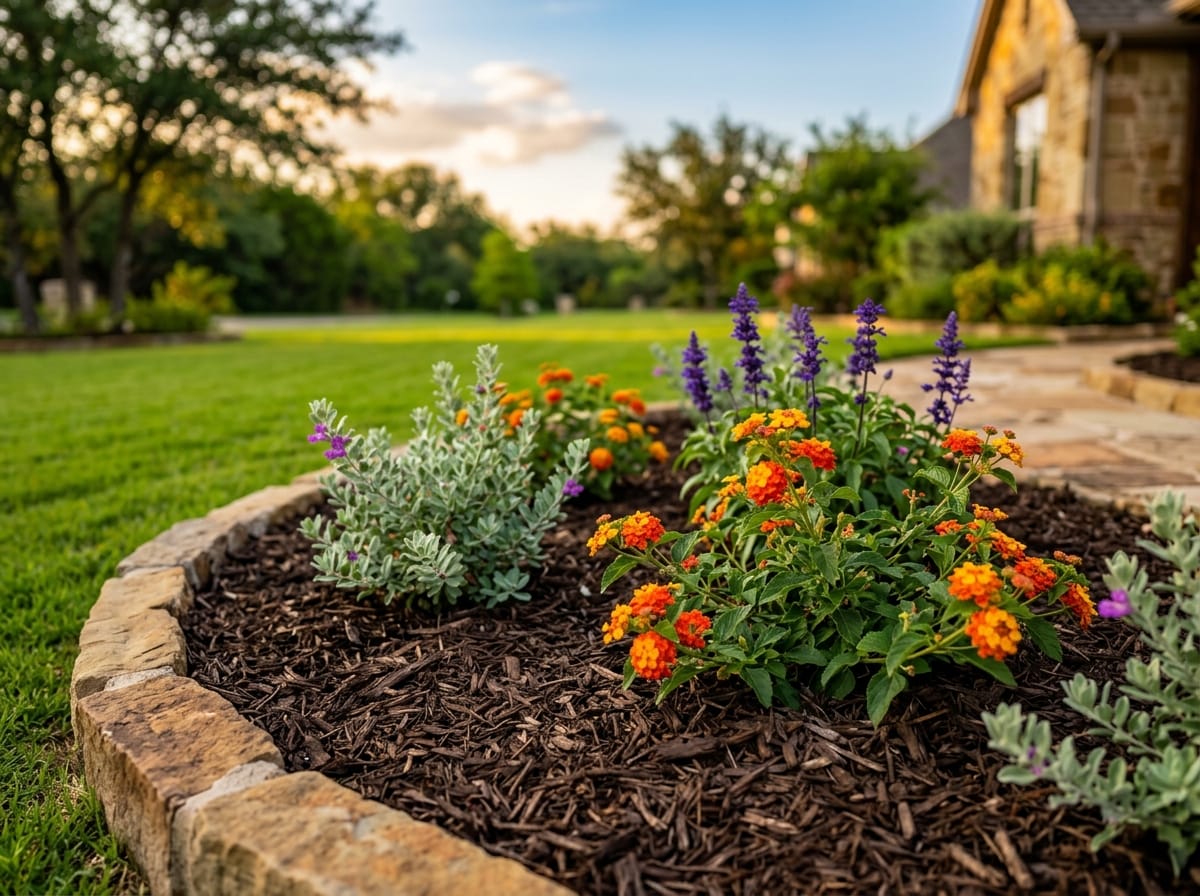 Flower Bed Design & Renovation being performed on a North Texas residential property