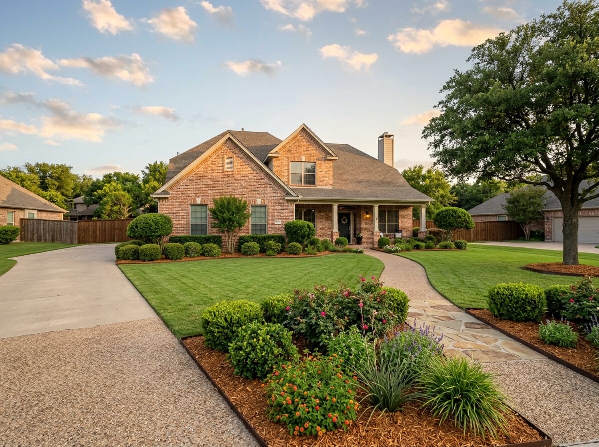 Landscape Maintenance being performed on a North Texas residential property
