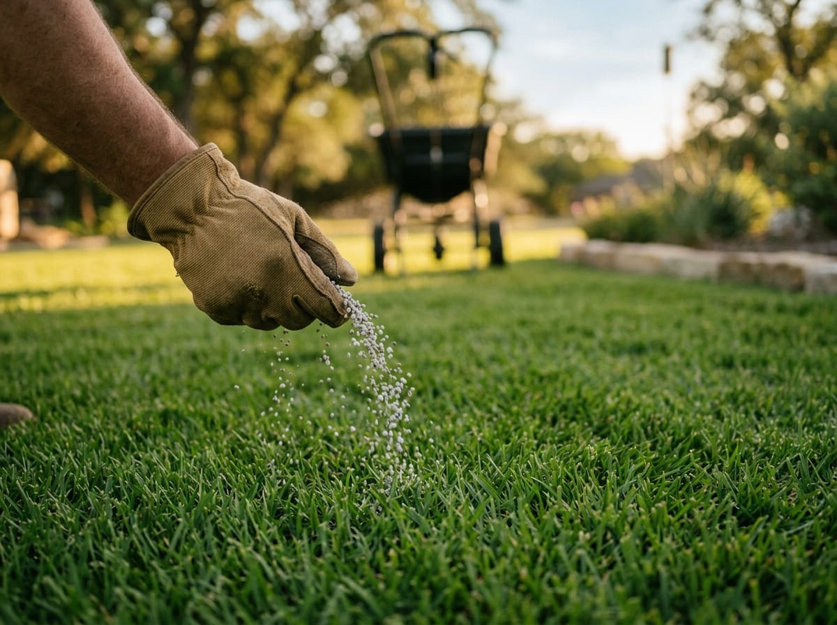 Lawn Fertilization being performed on a North Texas residential property