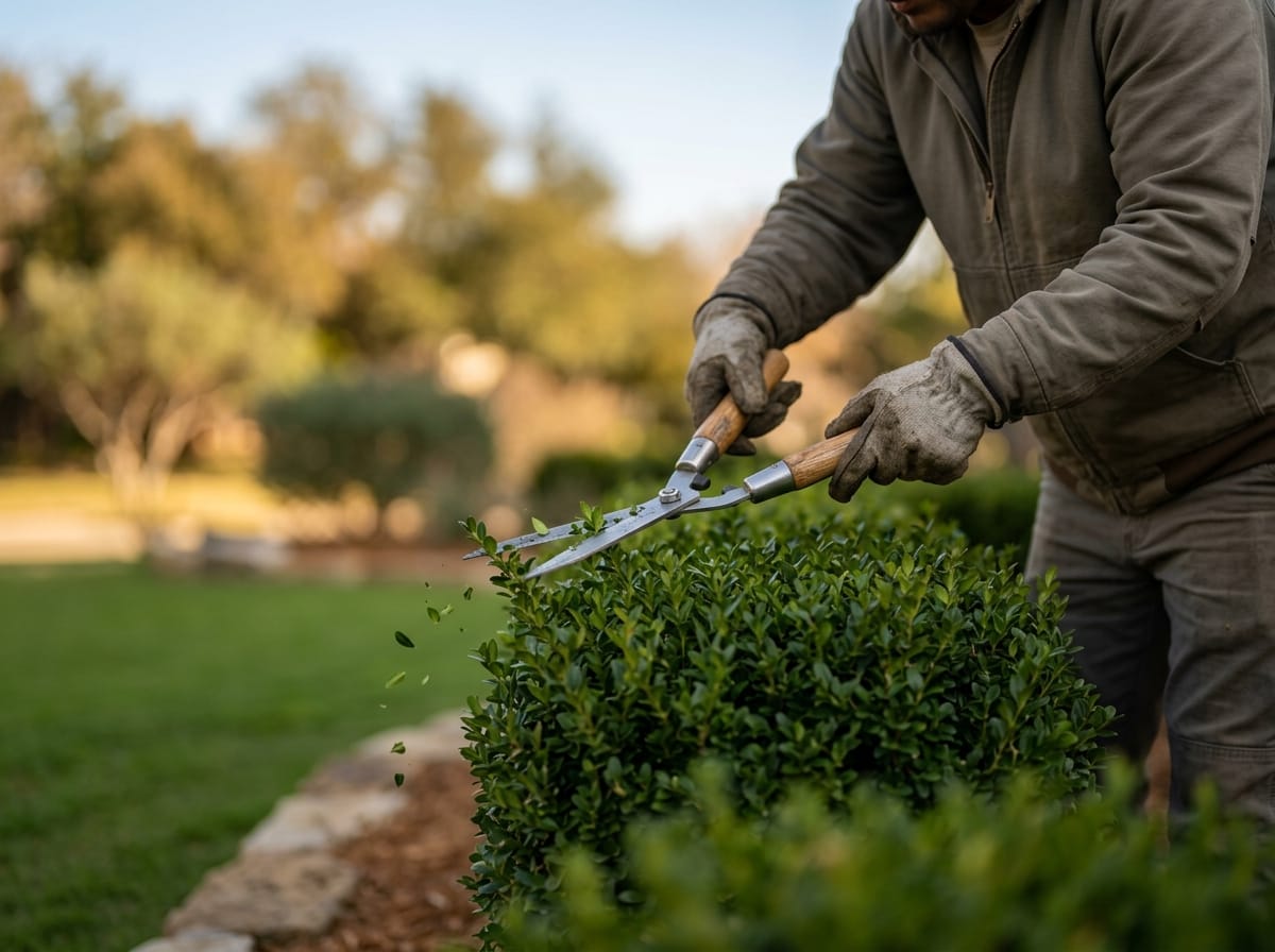 Shrub & Hedge Trimming being performed on a North Texas residential property